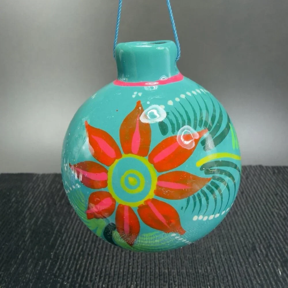 Hand Made Mexican‎ Pottery Redware Ornament Figurine Hanging Decor Mexico VTG